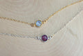 Simple Birthstone Necklace, Swarovski Crystal Birthstone necklace Small Choker or Layering Necklace  14k Gold Filled