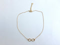 Dainty Choker Necklace, Gold Thin Choker Infinity Ring Necklace in Sterling Silver - LillaDesigns