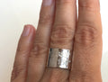 Custom Engraved Ring Coordinate Ring Wide band adjustable Sterling Silver Ring Gold Personalized  Gold Ring Engraved Ring open ring