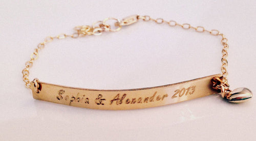 Engraved Bracelet Nameplate Bracelet Skinny Gold Bar Bracelet Personalized Jewelry Initials Sterling Silver bar  Wedding Gift bridesmaid