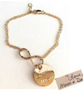 Actual Handwriting Bracelet Custom infinity charm- Personalized Custom Handwriting Gold Round charm rose Gold  Handwritten memorial Jewelry