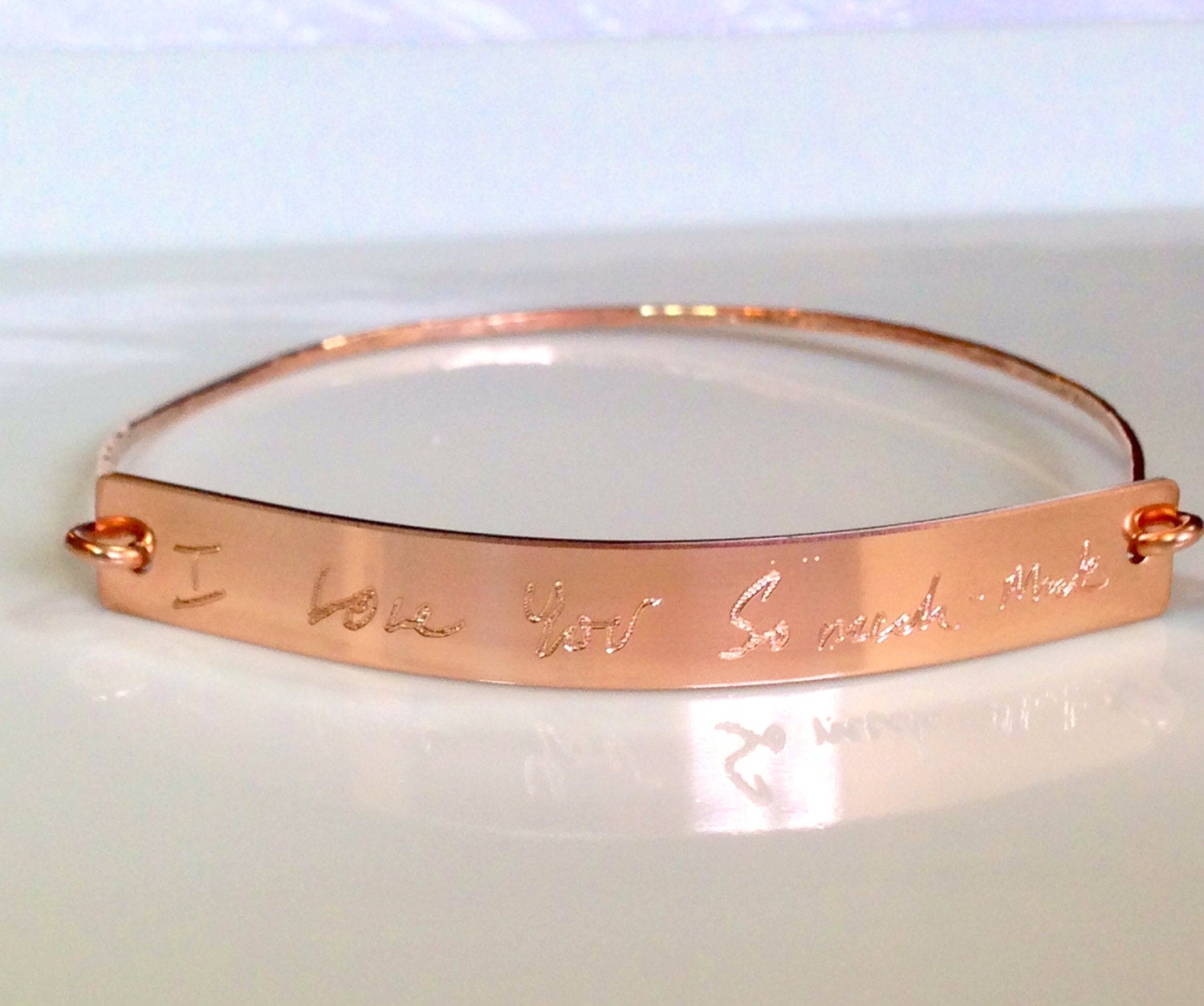 Rose Gold Micro Engraved Medical ID Cuff | Lauren's Hope