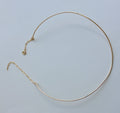 Simple Gold Choker Necklace, Thin Choker Neck Ring Necklace in Sterling Silver