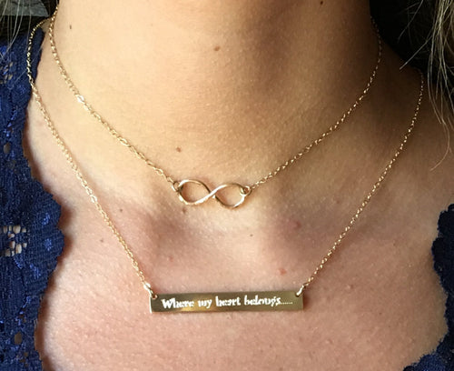 Dainty Choker Necklace, Gold Thin Choker Infinity Ring Necklace in Sterling Silver - LillaDesigns
