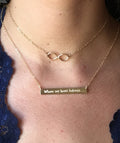 Dainty Choker Necklace, Gold Thin Choker Infinity Ring Necklace in Sterling Silver - LillaDesigns