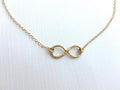 Dainty Choker Necklace, Gold Thin Choker Infinity Ring Necklace in Sterling Silver - LillaDesigns