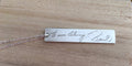 Handwriting necklace for men Father's day gift for dad leather cord necklace vertical bar gift for him  Necklace Actual Handwritten Necklace