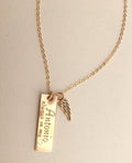 Gold Memorial Necklace Memorial Gift Engraved Name Necklace Rememberance Gold Angel Wing Charm Baby Angel Loss Necklace Christmas Gift - LillaDesigns