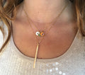 Bridesmaid Necklace Gold Initial Gift for Bride Personalized bridesmaids Gold Initial Disc Necklace Jewelry - LillaDesigns