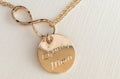 Actual Handwriting Bracelet Custom infinity charm- Personalized Custom Handwriting Gold Round charm rose Gold  Handwritten memorial Jewelry
