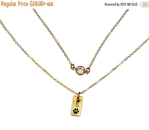 ON SALE Dog Paw Necklace, Dog Paw Print Jewelry - LillaDesigns