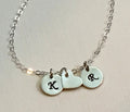 Dainty Gold Initial Necklace heart Necklace Initial couples necklace Sterling Silver Initial Personalized gift for her for wife