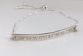 Custom Coordinates Bracelet Personalized Name Bar Bracelet Sterling Silver Bar Location Coordinates Latitude Longitude - LillaDesigns