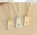 Sagittarius Necklace - Zodiac Gift - Handstamped Zodiac Gold or Sterling Silver Necklace - Birthstone added handstamped gold filled