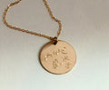 Custom Handwriting necklace - Personalized Round Disc Handwritten Necklace - Gold Round pendant handwriting  Necklace - Handwritten Jewelry
