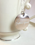 Handwriting Jewelry / Custom Handwriting necklace - Personalized Disc Signature Necklace - Round pendant - Actual handwriting  Necklace - LillaDesigns