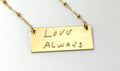 Custom Handwriting Jewelry Handwritten Necklace Gold bar rectangle necklace memorial jewelry gift for her own handwriting loves ones writing