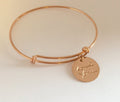 Actual Handwriting Bracelet - Rose Gold  Engraved Signature Disc Bracelet - Memorial Bracelet - Custom Disc Bracelet - Adjustable bracelet