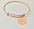 Actual Handwriting Bracelet - Rose Gold  Engraved Signature Disc Bracelet - Memorial Bracelet - Custom Disc Bracelet - Adjustable bracelet