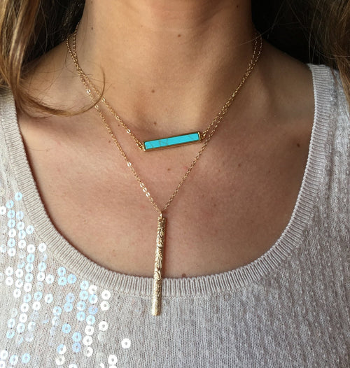 Floral Bar Necklace - LillaDesigns