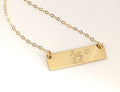 Personalized Stick Figure Family Necklace, Custom Gold Bar Engraved Necklace - LillaDesigns