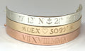 Custom Coordinates Bracelet, Engraved Cuff - LillaDesigns