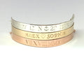 Personalized Engraved Half Cuff Bracelet Name Bracelet Rose Gold filled Sterling Silver Gift for her Gold Bar Bracelet Mom gift push present