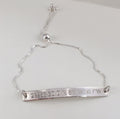 Custom Coordinates Bracelet Personalized Name Bar Bracelet Sterling Silver Bar Location Coordinates Latitude Longitude