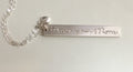 Handwriting Necklace Vertical Bar Sterling Silver Custom handwriting Necklace with heart/ Gold Filled Necklace memorial handwritten jewelry