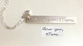 Handwriting Necklace Vertical Bar Sterling Silver Custom handwriting Necklace with heart/ Gold Filled Necklace memorial handwritten jewelry