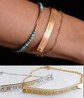 Engraved Bracelet, Gold Bar Bracelet - LillaDesigns
