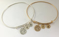 Personalized gift for mom from  daughter charm bangle family Tree of file Bracelet Gift for mom gift for grandma initial disc handstamped