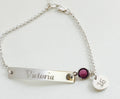 Personalized Sweet 16 Bracelet Sweet 16 Gift Sweet Sixteen Gifts Birthday Engraved Bracelet Birthday Gift Birthstone Bracelet Initial