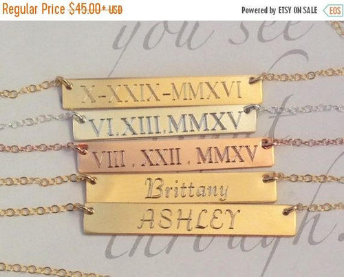New mom necklace, Personalized Bar Necklace - LillaDesigns