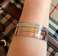 Custom Coordinates Bracelet, Engraved Cuff - LillaDesigns