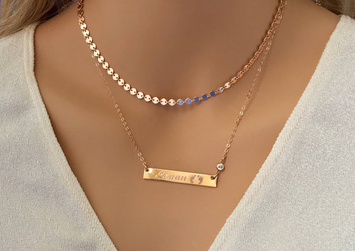 Coin Choker - Gold Dainty Choker - Boho Choker necklace - Sterling Silver - 14 K Gold fill - Rose Gold Fill - Tiny disc choker Dainty choker