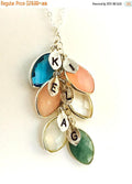 Gift for Grandma Family Tree Necklace Personalized Birthstone Leaf Initial Necklace Custom Handmade Generations Necklace