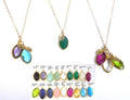 Gift for Grandma Family Tree Necklace Personalized Birthstone Leaf Initial Necklace Custom Handmade Generations Necklace