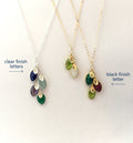 Gift for Grandma Family Tree Necklace Personalized Birthstone Leaf Initial Necklace Custom Handmade Generations Necklace