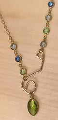 Custom statement necklace gemstone necklace Gift for her Christmas gift idea gft for mom gold statement necklace 14 K gold fill