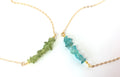 Aquamarine Necklace - March Birthstone Necklace- Raw Crystal Necklace - Bead Bar Necklace - Natural Aquamarine Gold Dainty Layering Necklace