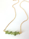 Raw Crystal Necklace Gemstone Beaded Bar Choker, Birthstone Necklace