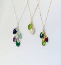 Gift for Grandma Family Tree Necklace Personalized Birthstone Leaf Initial Necklace Custom Handmade Generations Necklace