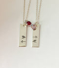 Best Friend Gift Friendship necklace set of two birthstone for friend matching set of 2 personalized necklace initial disc sisters necklace