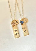 Best Friend Gift Friendship necklace set of two birthstone for friend matching set of 2 personalized necklace initial disc sisters necklace