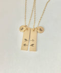 Sisters Gift Sister necklace gift for daughters 14 K gold fill friendship necklaces matching set of 2 personalized gold necklace initial