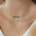Peridot Necklace August Birthstone Raw Gemstone Necklace Gold Dainty bead Raw Stone Necklace, Personalized Bar Necklace