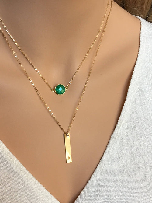 Birthstone Necklace Dainty Gemstone Choker Necklace,  Boho Necklace