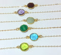 Dainty Gemstone Choker Necklace, Birthstone Necklace