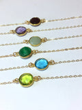 March Birthstone Necklace Aquamarine necklace Dainty Gemstone Choker Necklace, Birthday Gift